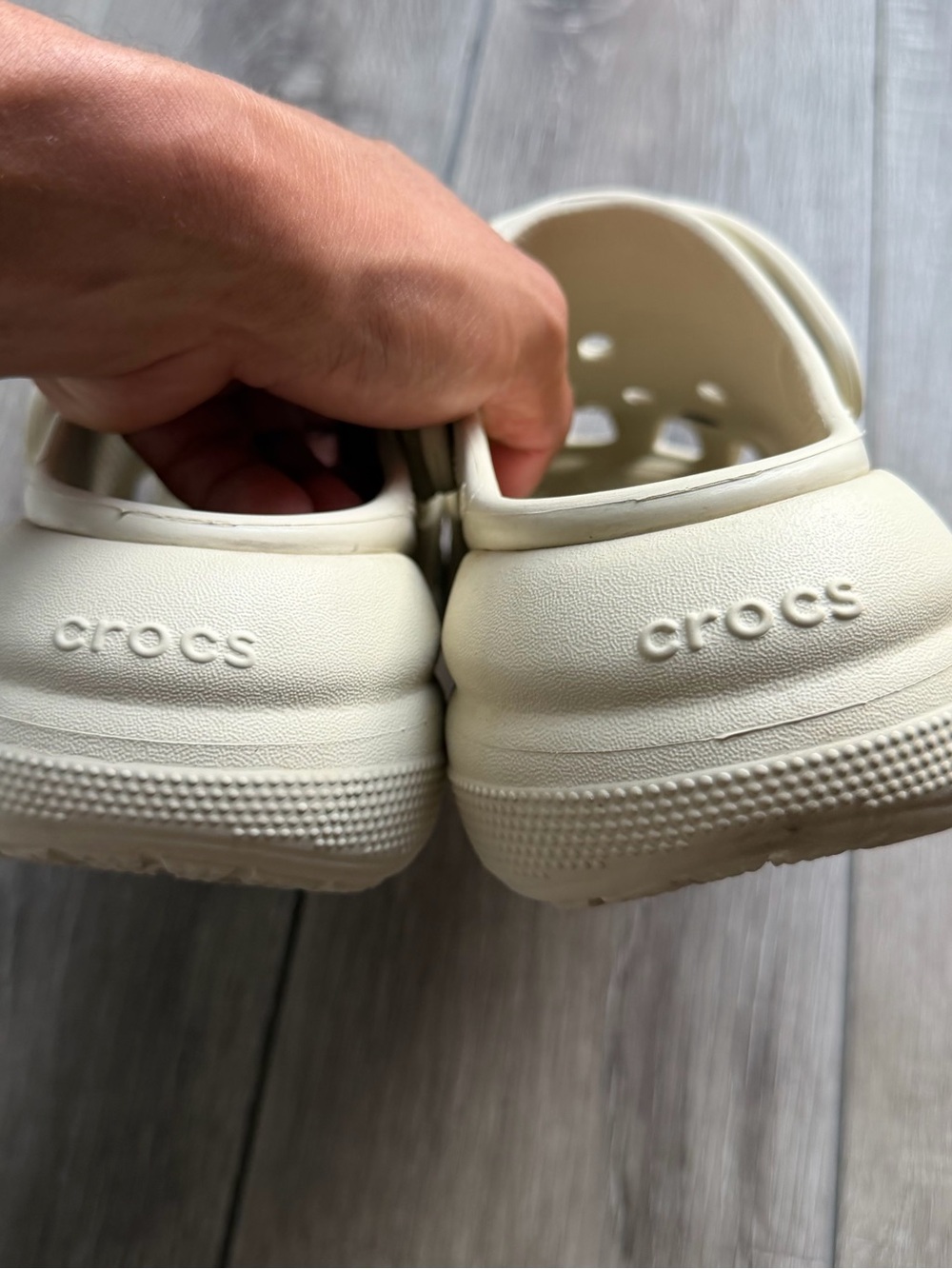 CROCS Platform Clogs in Cream with Decorative Charms - Picture 5 of 7